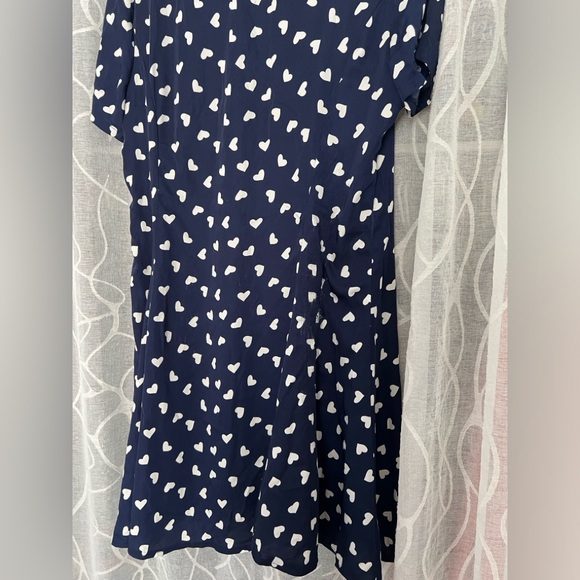 Unique vintage navy and white heart polka dot a-line vintage inspired dress 12-L - Picture 12 of 14